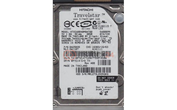 Жесткий диск Hitachi 0A25839 40Gb 5400 IDE 2,5" HDD