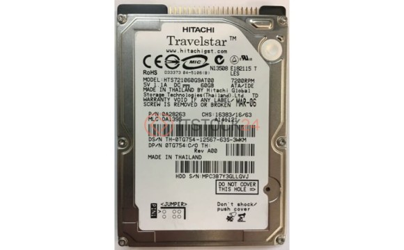 Жесткий диск Hitachi 0A28263 60Gb 7200 IDE 2,5" HDD