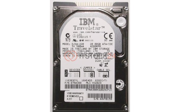 Жесткий диск IBM DJSA-220 20Gb 4200 IDE 2,5" HDD