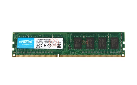 Оперативная память CRUCIAL 8GB DDR3L-1600 UDIMM NON-ECC [CT102464BD160B]