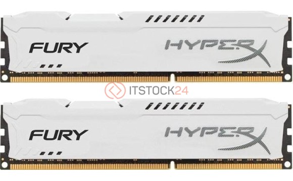 Оперативная память KINGSTON 8GB (2X4GB) PC3-12800 HYPERX FURY WHITE [HX316C10FWK2/8]