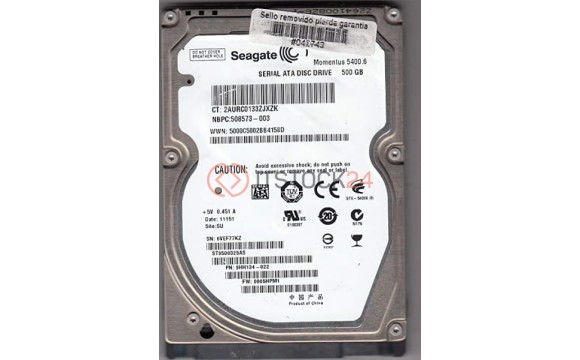 Жесткий диск Seagate 9HH134 500Gb 5400 SATAII 2,5' HDD