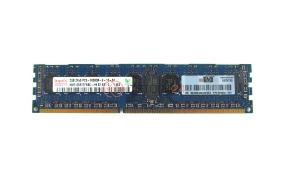 500202-061 Оперативная память HP 2GB 2Rx8 PC3-10600R-9-10-B0 HMT125R7TFR8C-H9 T2 AB