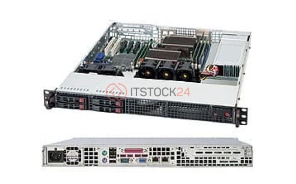 Supermicro 111TQ-600CB 1U RACKMOUNT 4BAY BLACK 441W 3XFAN I/O REAR WINDOW [CSE-111TQ-600CB]