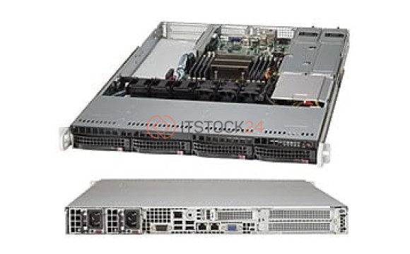 Supermicro 1U 4BAY 2X FH 1X LP MB750 W/ RPS F/ X9 MB [CSE-819TQ-R700WB+]