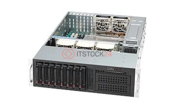 Supermicro 2U RM Black Chassis DVD 8HS SAS/SATA Bays 800W RPS [CSE-835TQ-R800B]