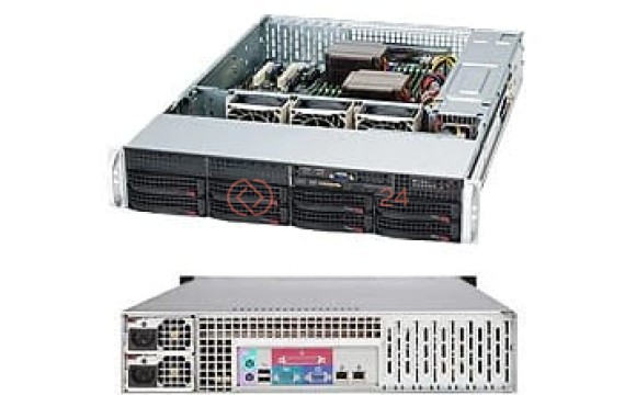 Supermicro 2U RM SC825TQ-R700LPB Eatx Black DVD 7LP I/O 8x HS SAS/SATA 700W RPS [CSE-825TQ-R700LPB]