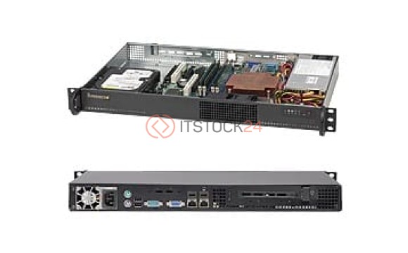 Supermicro 510-203B 1U 3.5 inch Int 4-Bay 2.5 inch 200W FH Slot with 5LED Power Softwa[CSE-510-203