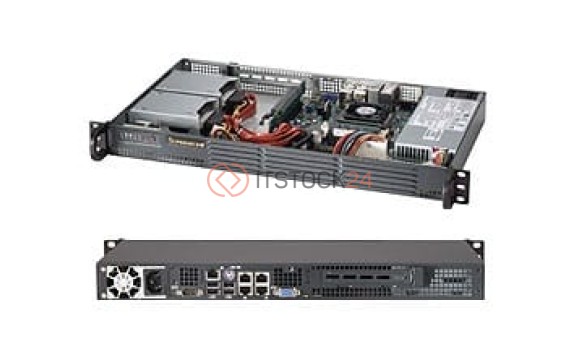 Supermicro Cse-504-203B Mini 1U 9.8 Depth 200W 80+ 1X3.5 inch [CSE-504-203B]