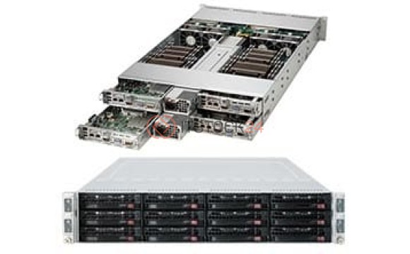 Supermicro BBNS 2U TWIN2 C602 8XDIMM-4x Node SAS 2108 FDR Ib [SYS-6027TR-H71FRF]