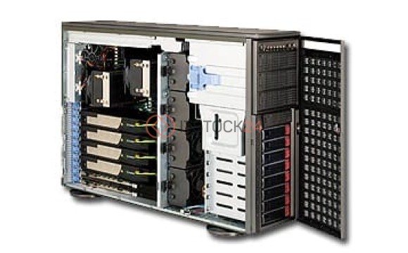 Supermicro Blade Server Cabinet - Rack-mountable, Tower - Dark Gray - 4U - 12 x Ba[CSE-747BTQ-R1K62