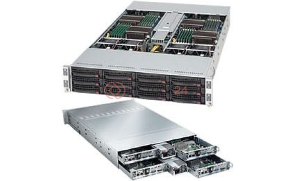Supermicro Rackmount Enclosure - 2U - Rack-mountable - 12 Bays - 1200W - Black [CSE-827B-R1200B]