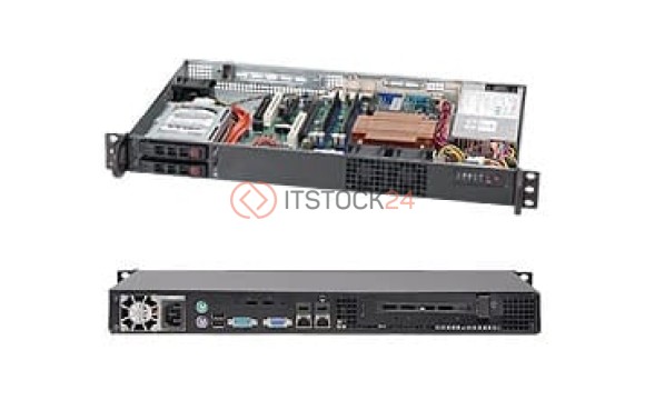 Supermicro SC510T-200B Chassis - 1U - Rack-mountable - 2 Bays - 200W - Black [CSE-510T-200B]