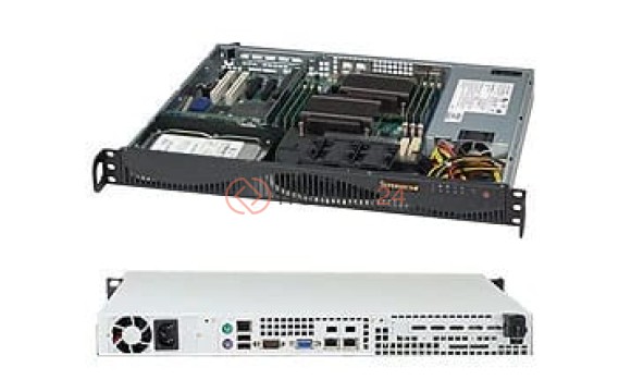 Supermicro SuperChassis 512F-600LB System Cabinet - Rack-mountable - Black - 1U - 1 x[CSE-512F-600L