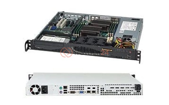 Supermicro SuperChassis Rackmount Enclosure - Rack-mountable - Black - 1U - 2 x Bay - [CSE-512F-410