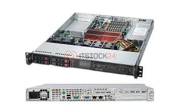 Supermicro SC111T-560UB Chassis - 1U - Rack-mountable - 5 Bays - 560W - Black [CSE-111T-560UB]