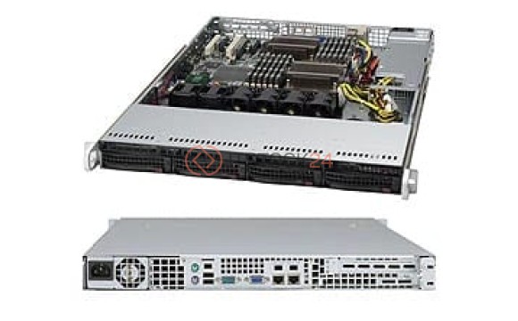 Supermicro 1U SuperChassis 813M - Rack-mountable - Black - 1U - 4 x Bay - 4 x 1.57[CSE-813MFTQ-441C