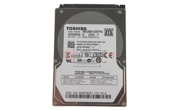 Жесткий диск Toshiba 3YRW5 250Gb 7200 SATAII 2,5' HDD