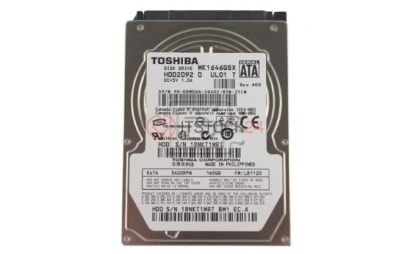 Жесткий диск Toshiba MK1655GSX 160Gb 5400 SATAII 2,5' HDD