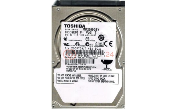 Жесткий диск Toshiba MK2556GSY 250Gb 7200 SATAII 2,5" HDD