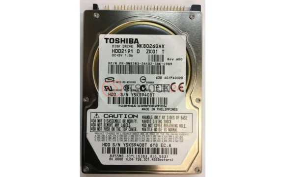 Жесткий диск Toshiba N8583 80Gb 5400 IDE 2,5' HDD