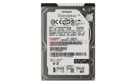 Жесткий диск Hitachi HTS548040M9AT00 40Gb 5400 IDE 2,5" HDD
