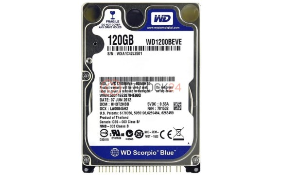 Жесткий диск Western Digital WD1200BEVE 120Gb 5400 IDE 2,5' HDD