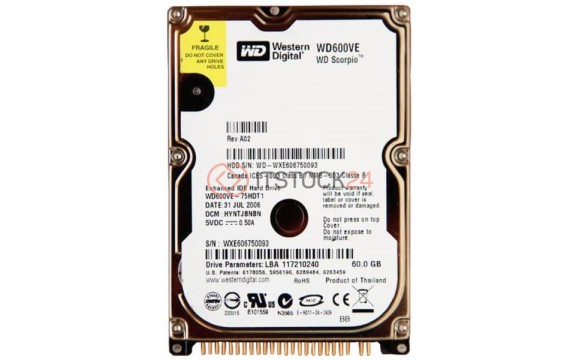 Жесткий диск Western Digital WD600VE 60Gb 5400 IDE 2,5" HDD